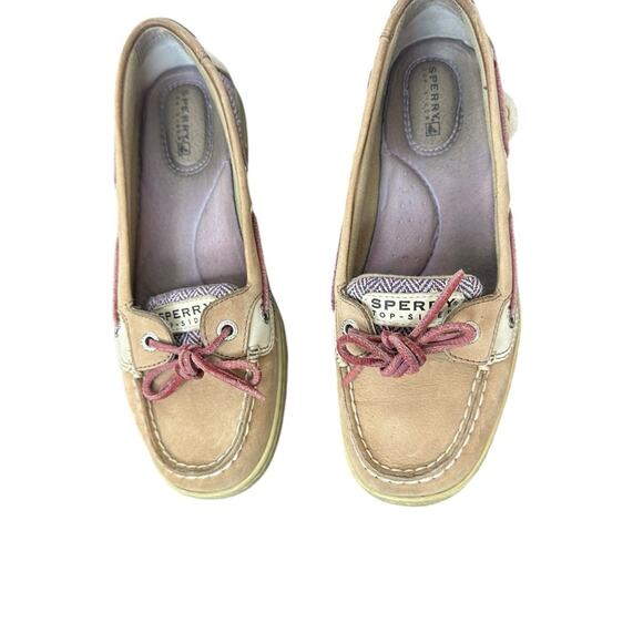 1Sperrys Women’s Tan Brown Suede Lace Up Loafers Size 7.5 Slip On Round Toe - Picture 3 of 6